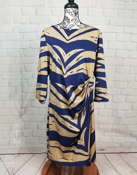 Julie Brown stretch knit geo print zip back dress